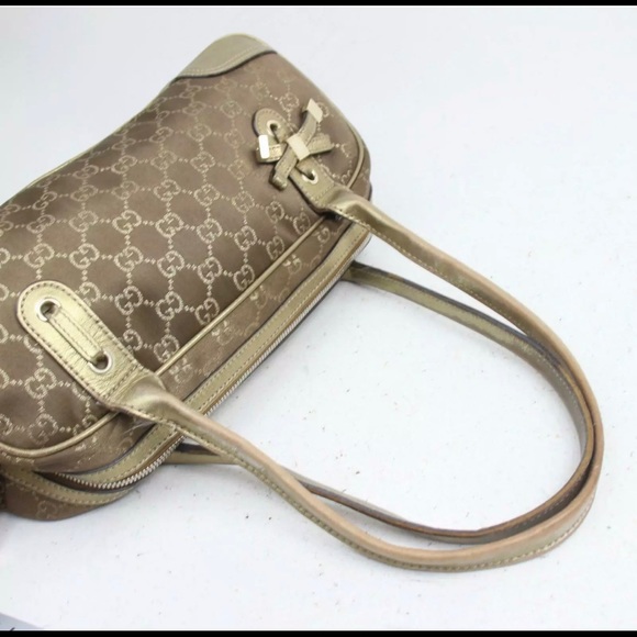 Gucci GG metalic brown gold  pattern shoulder bag - Picture 6 of 9